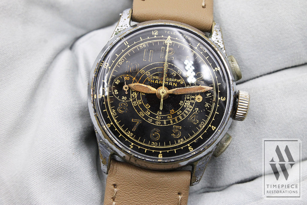 Harman Vintage 1940S Military Pilot Style Wristwatch - Valjoux Cal. 23 With Original