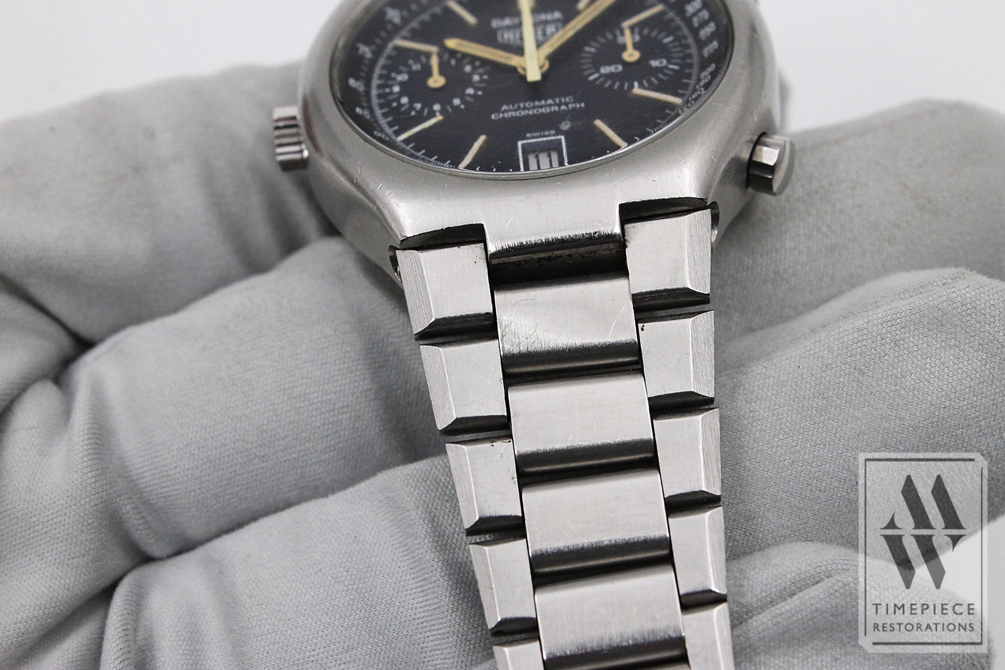 Heuer Daytona Vintage Chronograph Wristwatch - Cal. 12 With Stainless Steel Case Freshly Serviced