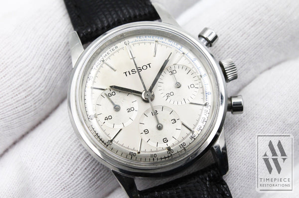 Tissot Three Register Chronograph Wristwatch Lemania Cal. 1281