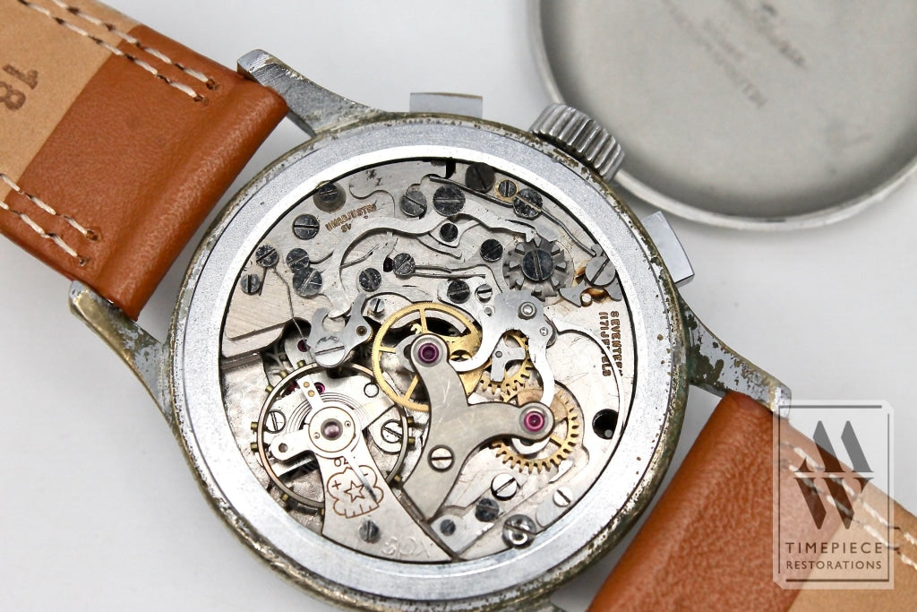 Helbros 1940S-50S Handsome Chronograph Wristwatch - Venus Cal. 170 With Nickel And Steel Case