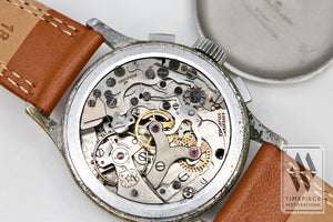 Helbros 1940S-50S Handsome Chronograph Wristwatch - Venus Cal. 170 With Nickel And Steel Case